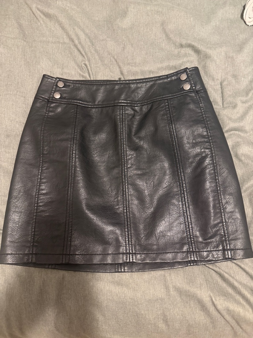Free People Black Faux Leather Panel Mini Skirt
